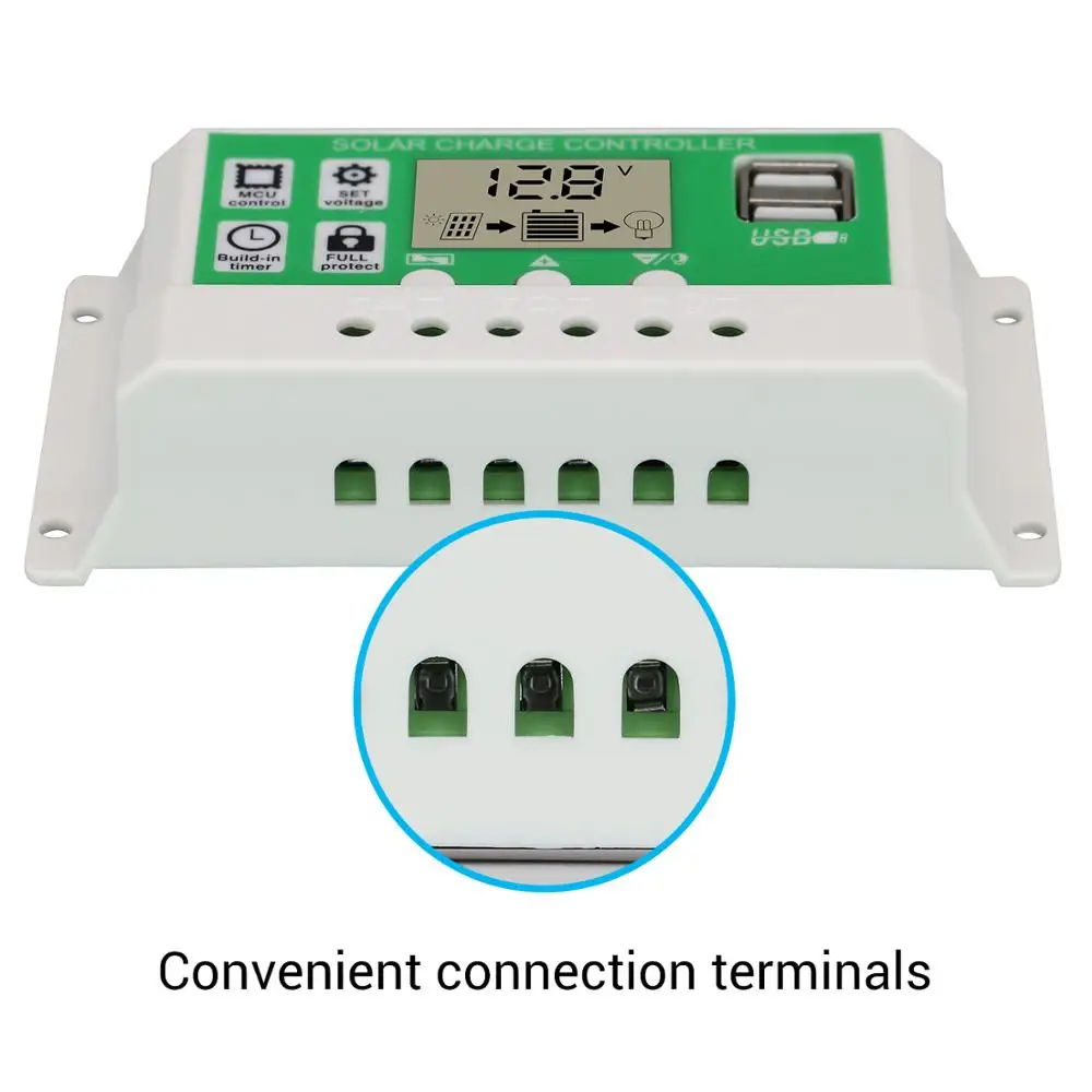 12v 24v com regulador solar duplo usb 30a 20a 10a 03