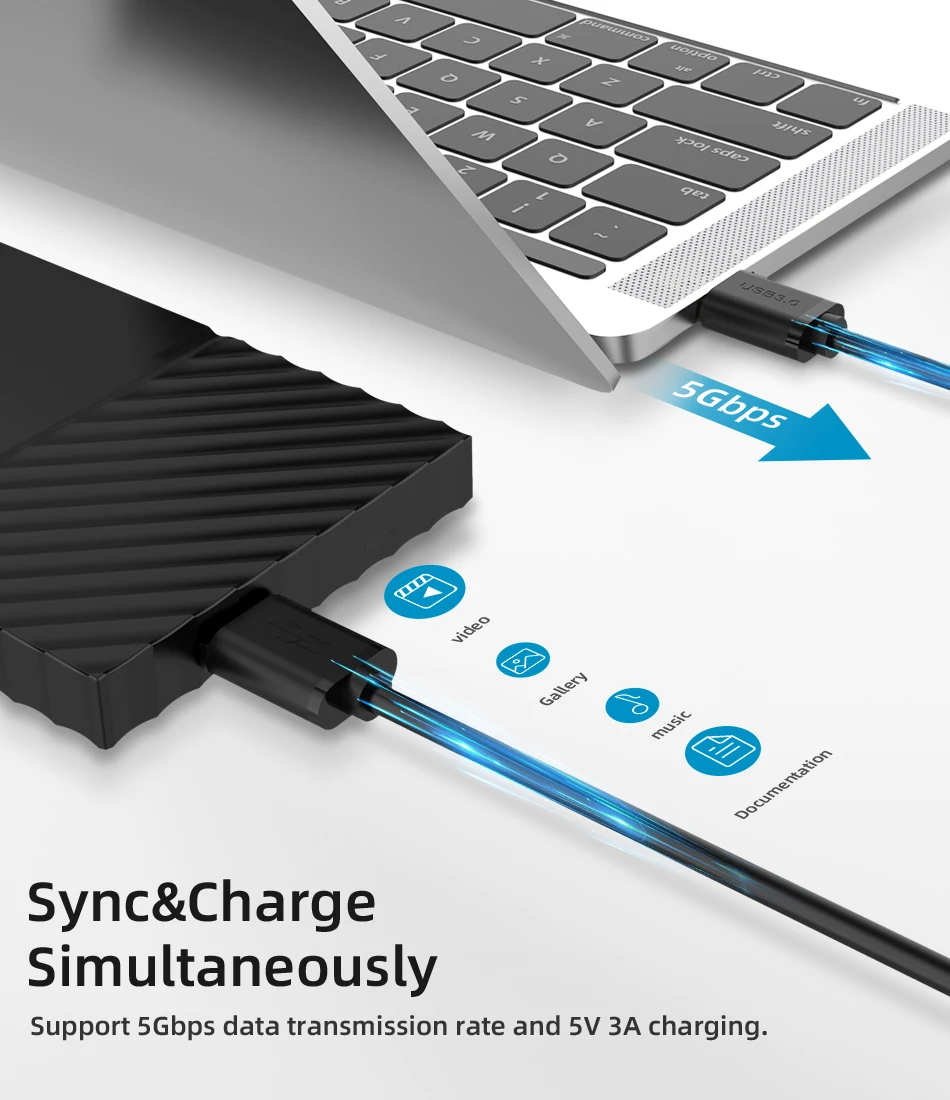 0,5 m/1 m позолоченный USB 3,0 type A к Micro B кабель для внешнего жесткого диска HDD samsung S5 Note3 USB HDD кабель для быстрой передачи данных