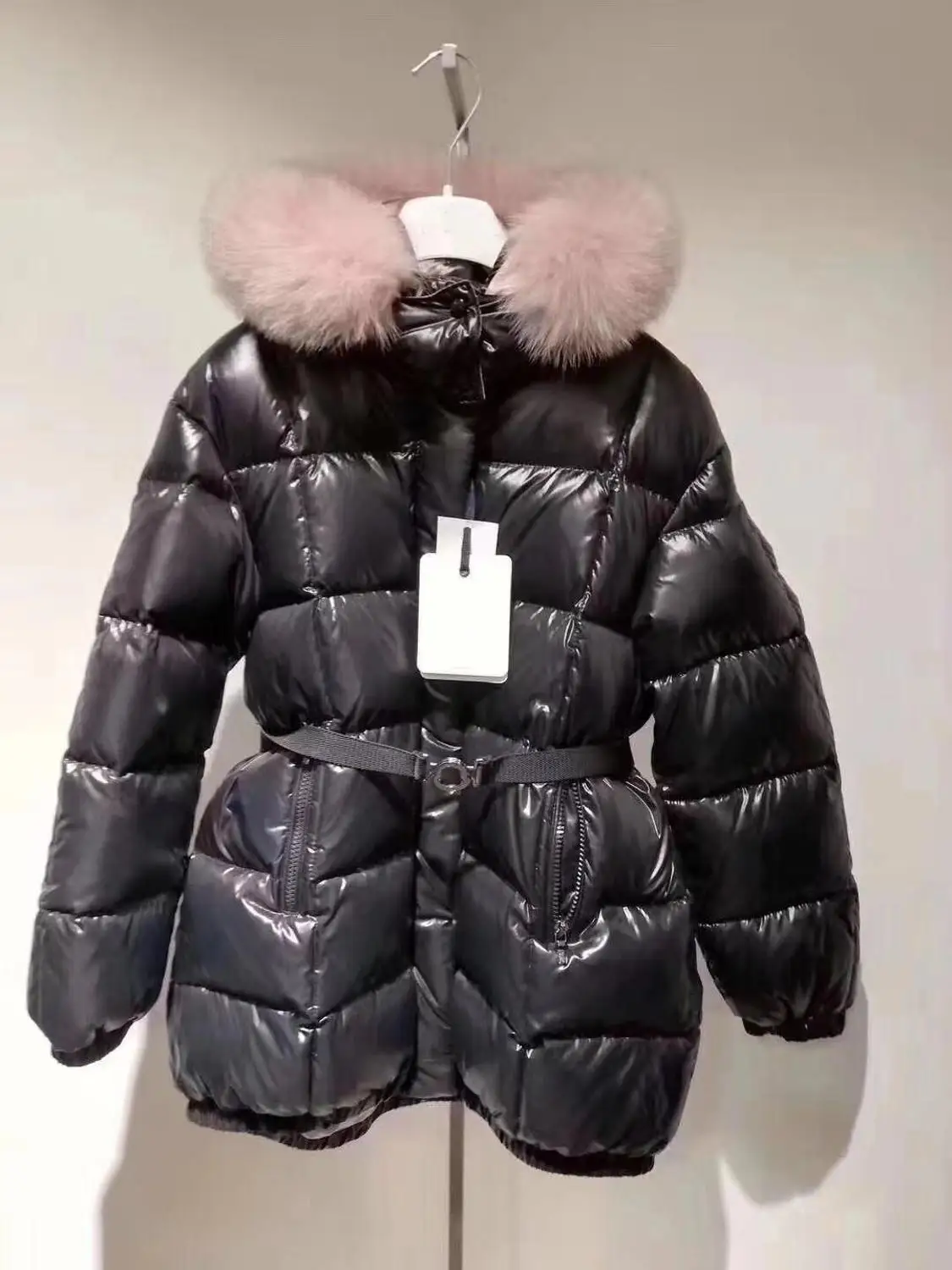 

Instock 2019 New Winter Duck-Down High-Quality Black Pink Coat Jacket For Girls Coat Brand outwear 90-165CM 2-14Y Outfit