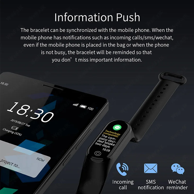 2021 Global Version M6 Band Smart Watch Men Women Smartwatch Fitness Sport Bracelet For Apple Huawei Xiaomi Mi Smartband Watches