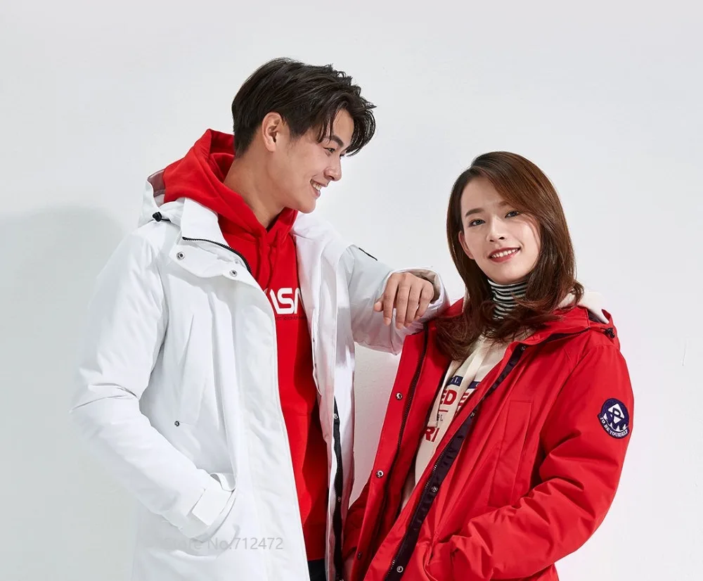 Xiaomi Мужская и Женская Толстая теплая хлопковая одежда ветрозащитная Удобная дышащая зимняя верхняя одежда ветровка пальто с капюшоном