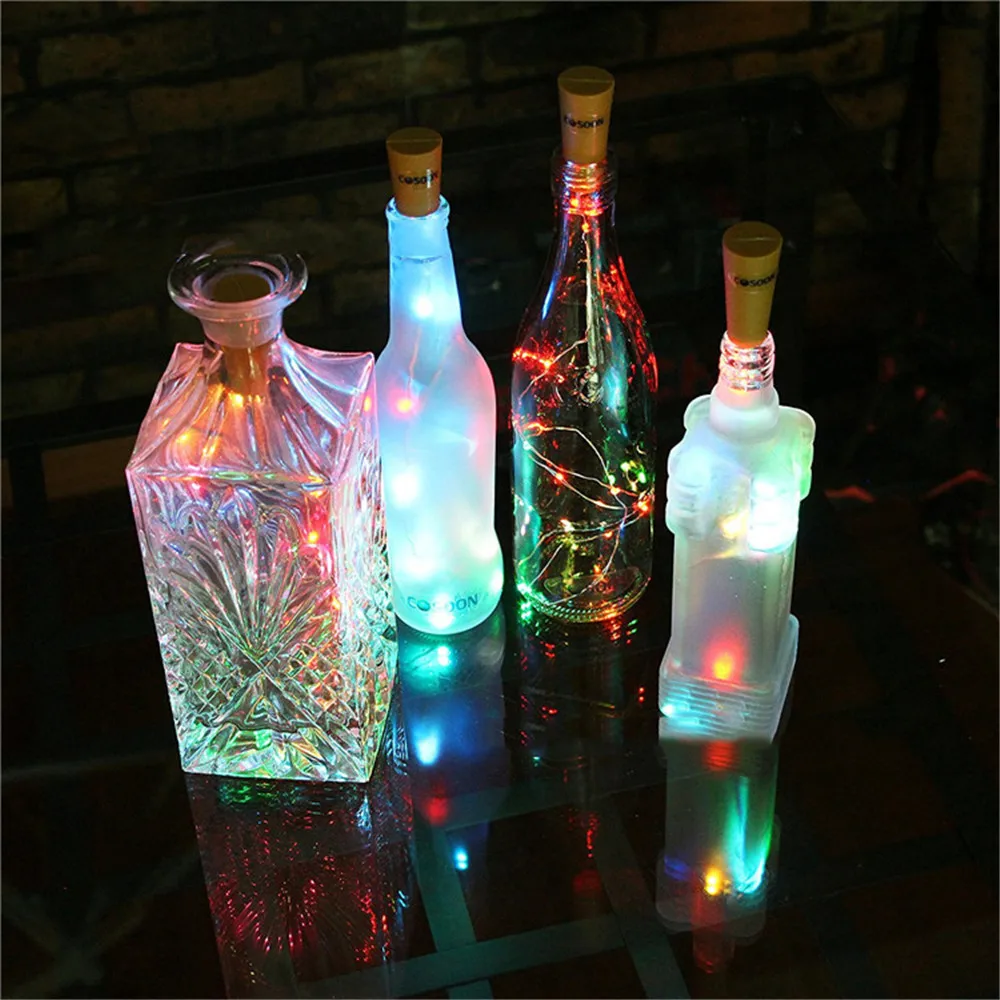 1M 10Leds String Lights Garland Fairy Lights Light LED Copper Garland Wire For Cork Wine Bottle Christmas Decor