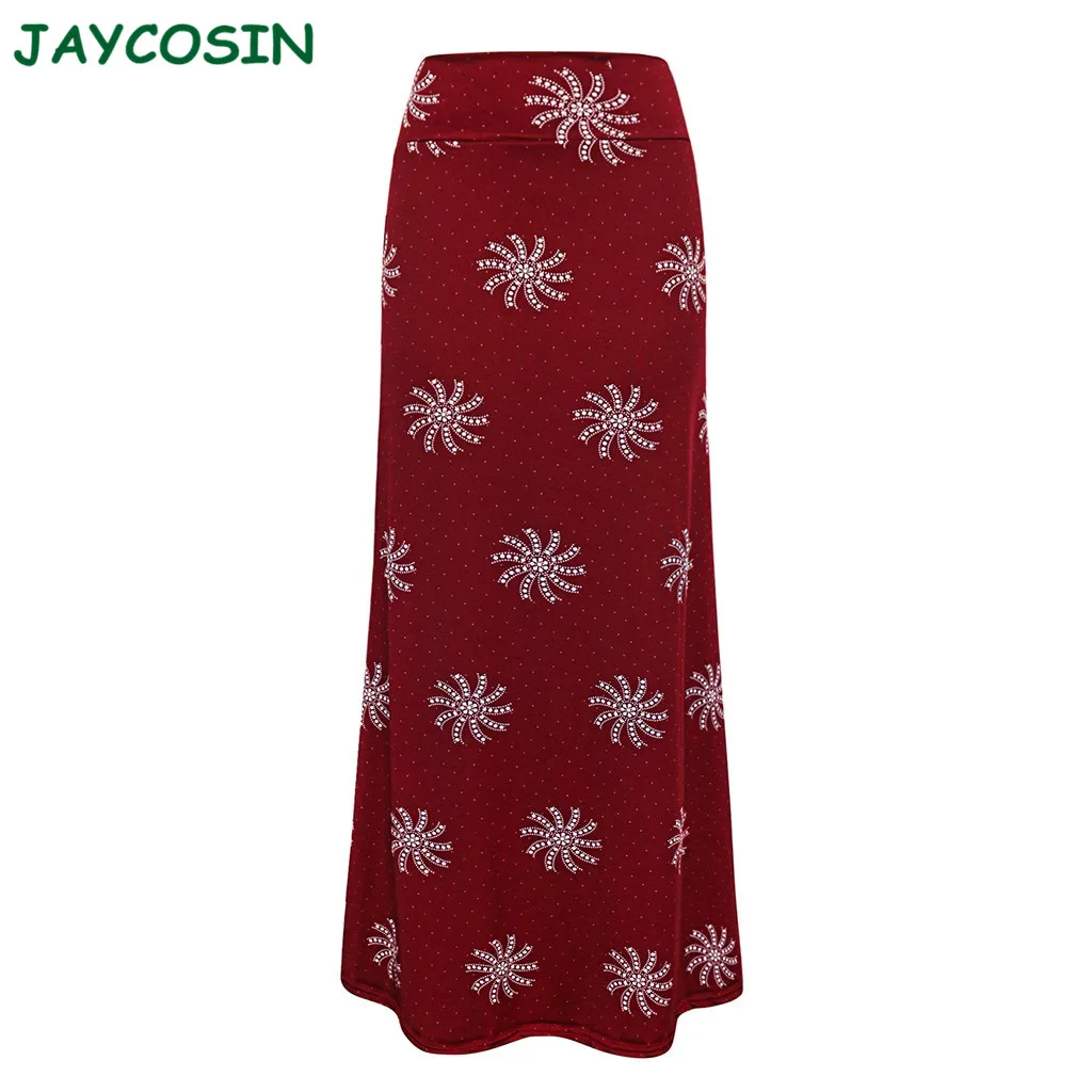 Женская одежда JAYCOSIN, сексуальная Длинная юбка с высокой талией, женская модная облегающая юбка-карандаш с цветочным принтом для девочек, Осень-зима 1106