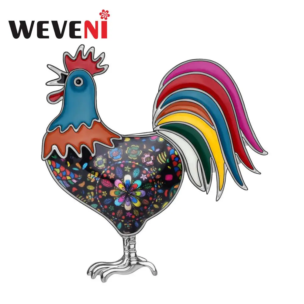 WEVENI эмалированный сплав цветочный петух птица искусственная одежда животные