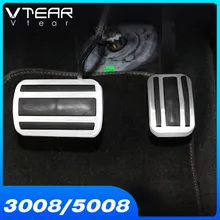Vtear для peugeot 3008 5008/GT автомобильный акселератор педаль тормоза подножка педали пластина Защита салона Аксессуары