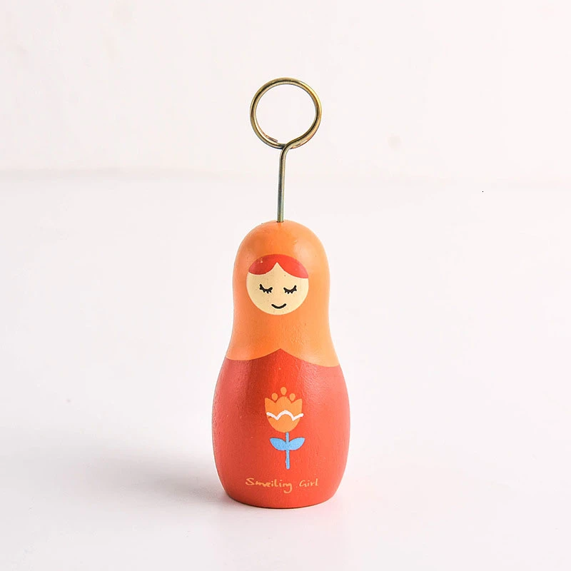 Конфетный цвет девушка деревянные сообщения папка фото мультфильм Деревянный стол Декоративные поверхности note держатель 4 выбор - Цвет: Orange