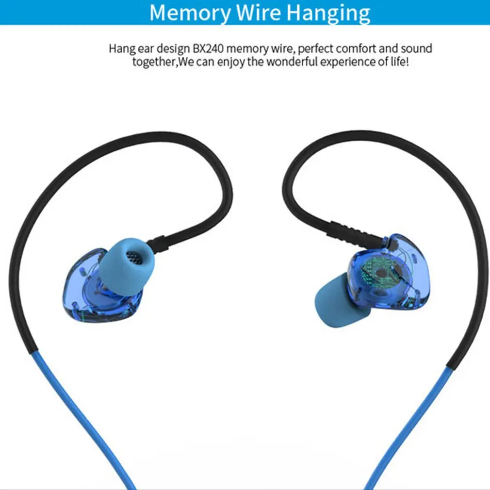 BX240 Bluetooth гарнитура тяжелый бас анти-пот в ухо Спортивные Беспроводные Наушники Bluetooth 4,1 стерео