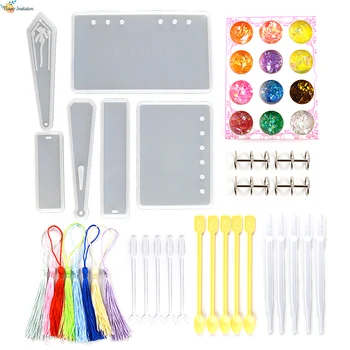 

Notebook Bookmark Mold Epoxy Resin Mold Casting Molds Set Silicone UV Jewelry Tools Resin Mould Kits