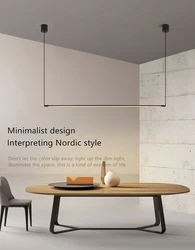 Lampe Led suspendue au plafond linéaire, design minimaliste, luminaire décoratif d'intérieur, idéal pour un salon, une Table à manger ou la maison 