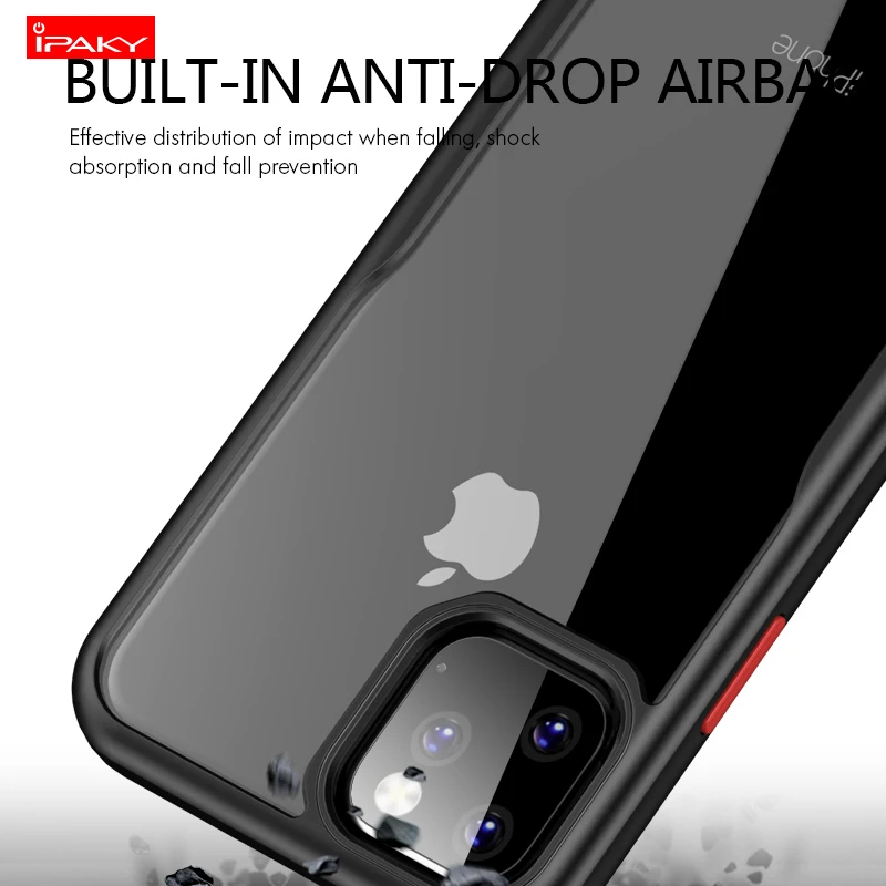 Для iPhone 11 Чехол IPAKY для iPhone 11 Pro чехол силиконовый акриловый Гибридный подушка безопасности Прозрачный чехол для iPhone 11 Pro Max чехол