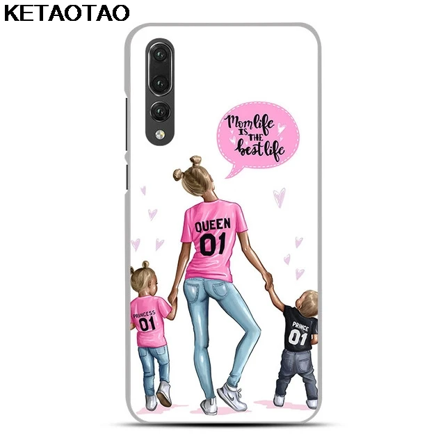 Черный KETAOTAO мама дочь дети семья телефон чехол s для iPhone 4 5S 6S 7 8 Plus X XS XR 11 Pro Чехол кристально чистый мягкий TPU чехол s - Цвет: Черный