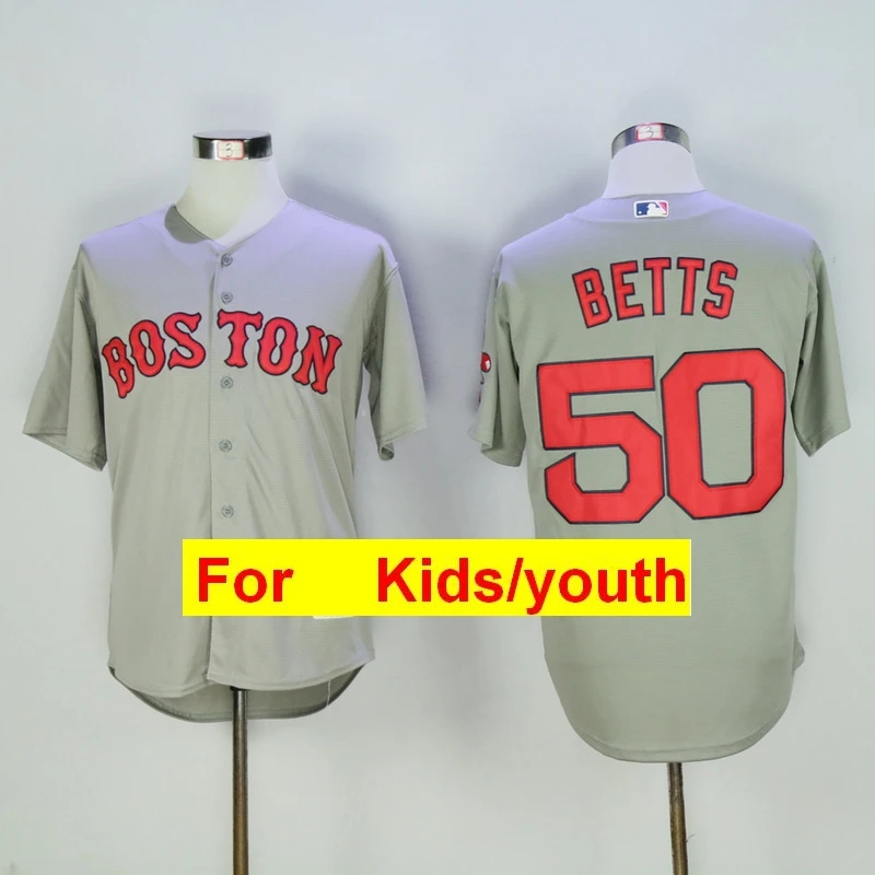 Youth Boston Mookie Betts Xander Bogaerts J.D. Martinez Andrew Benintendi Chris Sale Jackie Bradley Flex& Cool Base Jersey - Цвет: Черный