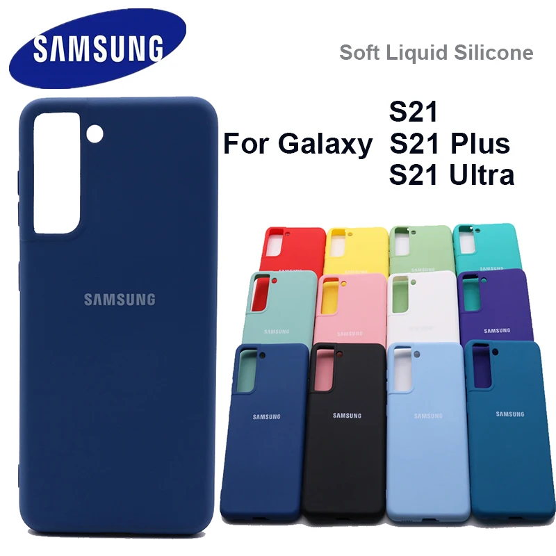 Funda de silicona líquida para Samsung S21, funda suave de estilo de oficina de color sólido para Galaxy S21 S21 Plus S21 Ultra con Logo