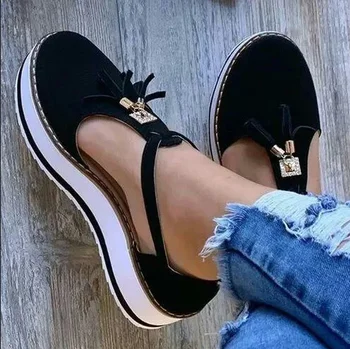 

Woman Vintage Sandals Flat Platform Ladies Sewing Shoes Woman Fashion Tassel Comfortable Sandals Female Chaussures Summer 2020