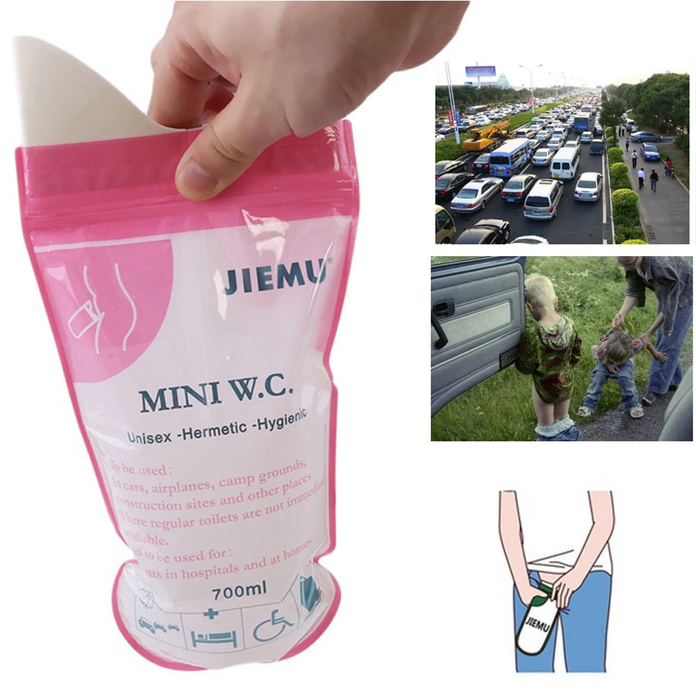 Unisex Disposable Urine Urinal Bags Emergency Mobile Toilet 700ml Outdoor Travel 