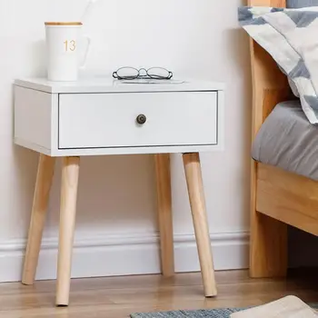 

Home Furniture Night Stand Nightstand Drawer Cabinet Bedside Table Bedroom Furniture Nordic White Bedside Table Solid Wood HWC