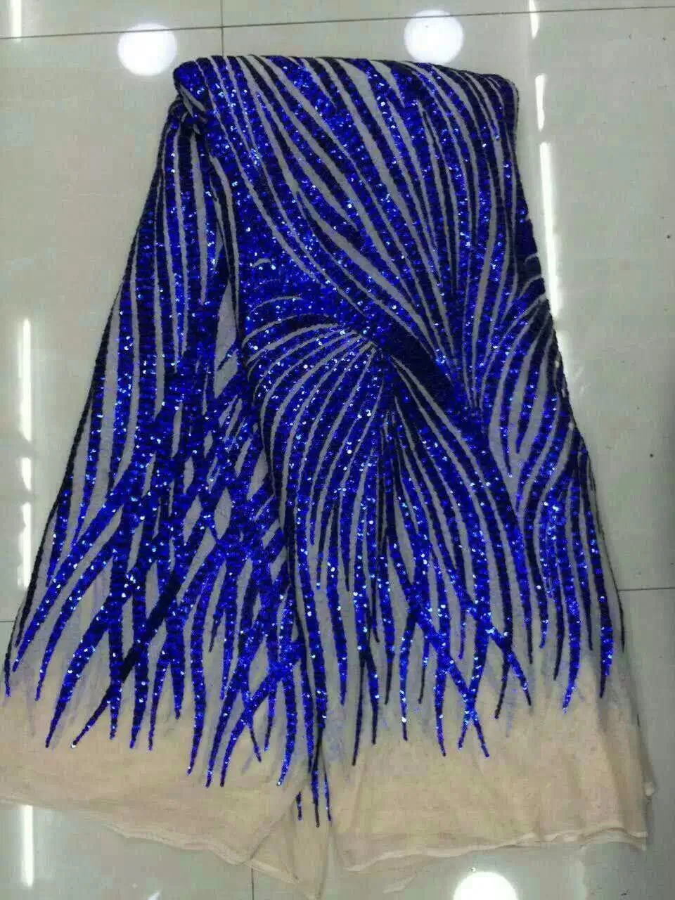 Белая африканская кружевная ткань высокое качество кружева с блестками кружевная ткань французская сетка нигерийские кружевные ткани для вечерние JL916 - Цвет: As picture