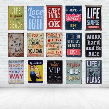 

A Family Is A Gift That Lasts Forever/ Warm Sentence Metal Signs Home House Family Retro Wall Decoration Vintage Beach Poster
