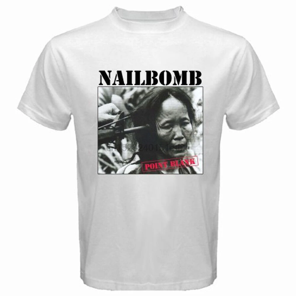 Новая мужская белая футболка NAILBOMB с пустым логотипом | Мужская одежда