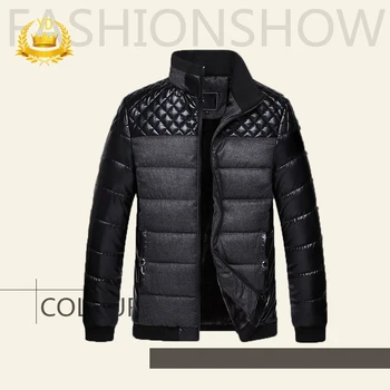 

Men Parka Coat Cotton Padded Winter Jacket Coat Men Warm Jacket Men's Solid Color Stand Collar Zipper Thick Coat Parka Coat YDJS