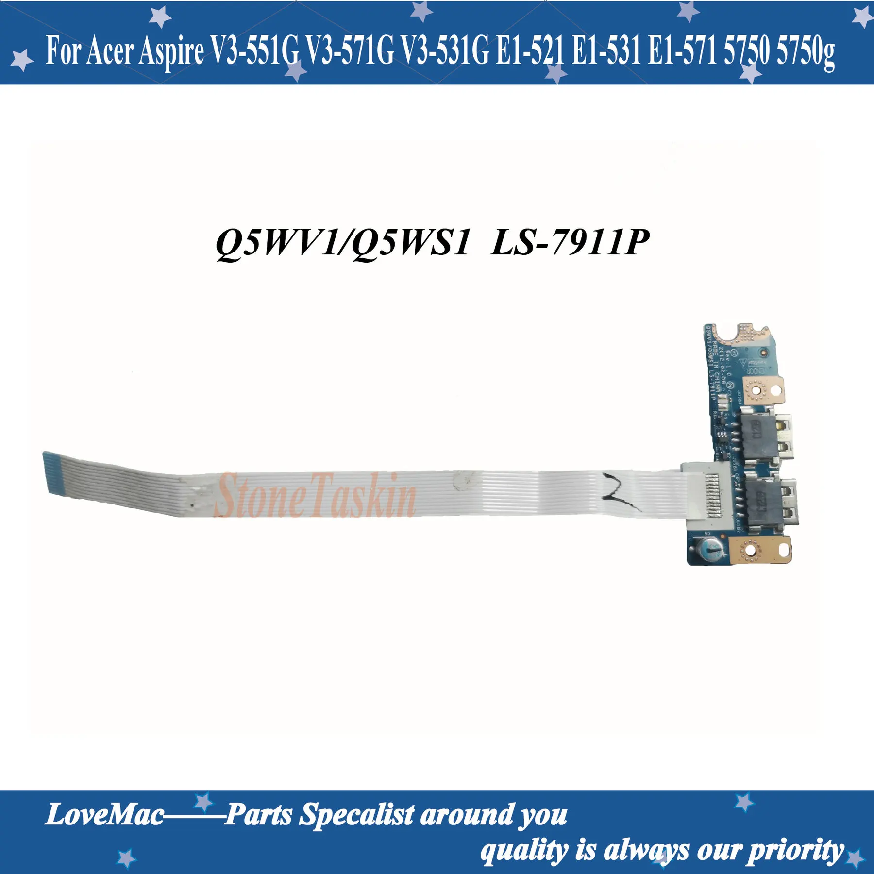 Оригинальная USB-плата Q5WV1 Q5WS1 LS-7911P для Acer Aspire V3-551G V3-571G V3-531G E1-521 E1-531 E1-571 5750 5750g P253-E |