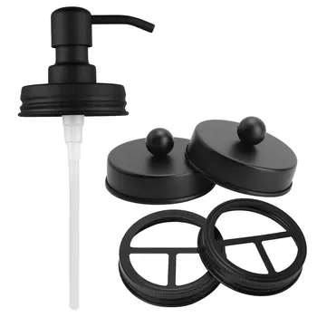 

Mason Jar Canning Pump Lids Set Stainless Steel Apothecary Jars Toothbrush Caps and Soap Dispenser Kit Bathroom Kitchen Supplies