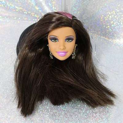 New Half Shaved Long Hair Princess Doll Head Parts Girl Diy