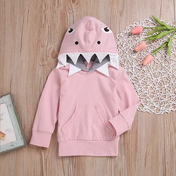 

New Cute Hooded Shark Children's Sweater Girl Autumn And Winter Halloween Cartoon Warm Baby Children's Clothing