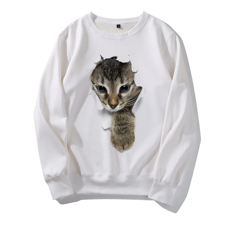  2019 hot selling women long sleeve clothing fashion style cute cat printing Sweatshirt fashion lett