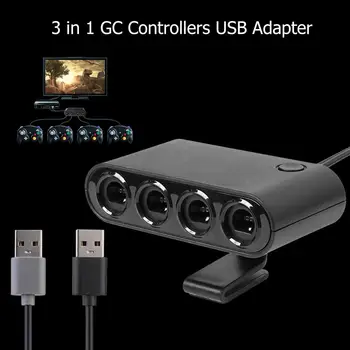 

Game Handle Converter 4 Ports GC Controller Adapter Fit for Nintend Switch /Wiiu/PC Game Accessories 91*48*25mm