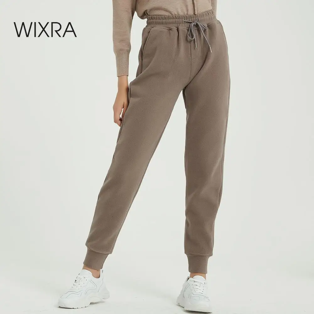 Wixra Women Casual Velvet Pants Winter Lady's Thick Wool Pants Women's Clothing Lace-up Long Trousers Wixra Women Casual Velvet Pants Winter Lady's Thick Wool Pants Women's Clothing Lace-up Long Trousers