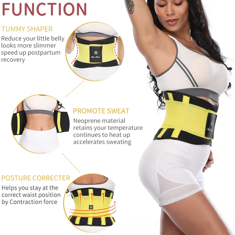 Mata1 Waist Trimmer Belt with a Free Bag Included Thin Body Sweat Wrap Excellent Back Support Promoting Posture Improvement Weight Loss Enhancing Belt for Men and for Women