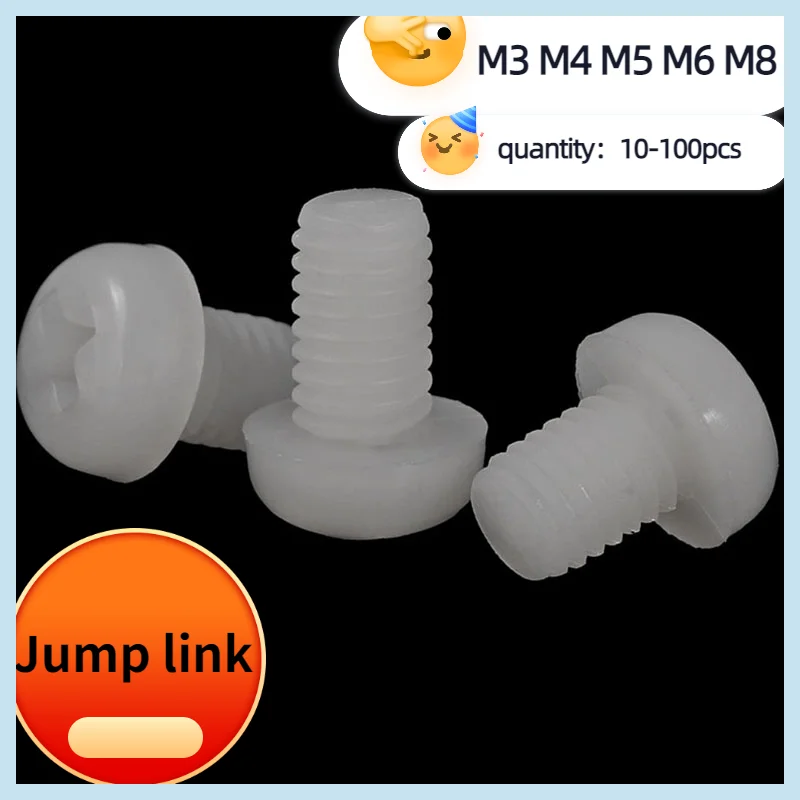 100 Viti In Nylon Nero M3x10mm - Testa Tonda Phillips, Isolate E Resistenti - Foto 4