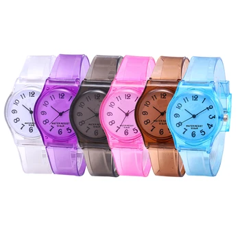 

Boys Watches Girls Wristwatches 30M Waterproof Childrens Watches Casual Transparent Kids Round Clock Jelly Watch Lovers Gifts