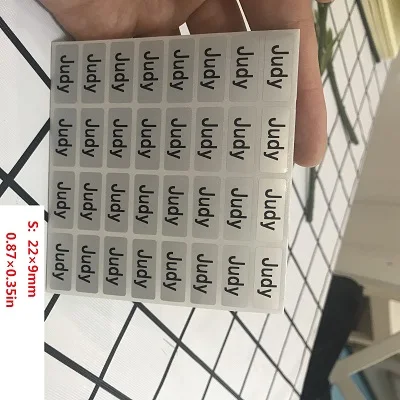 128pcs 22x9mm Серебряные Персонализированные именные этикетки стикеры офисные детские школьные принадлежности персональные ремесленные этикетки водонепроницаемые наклейки на заказ - Цвет: 128pcs 22x9mm