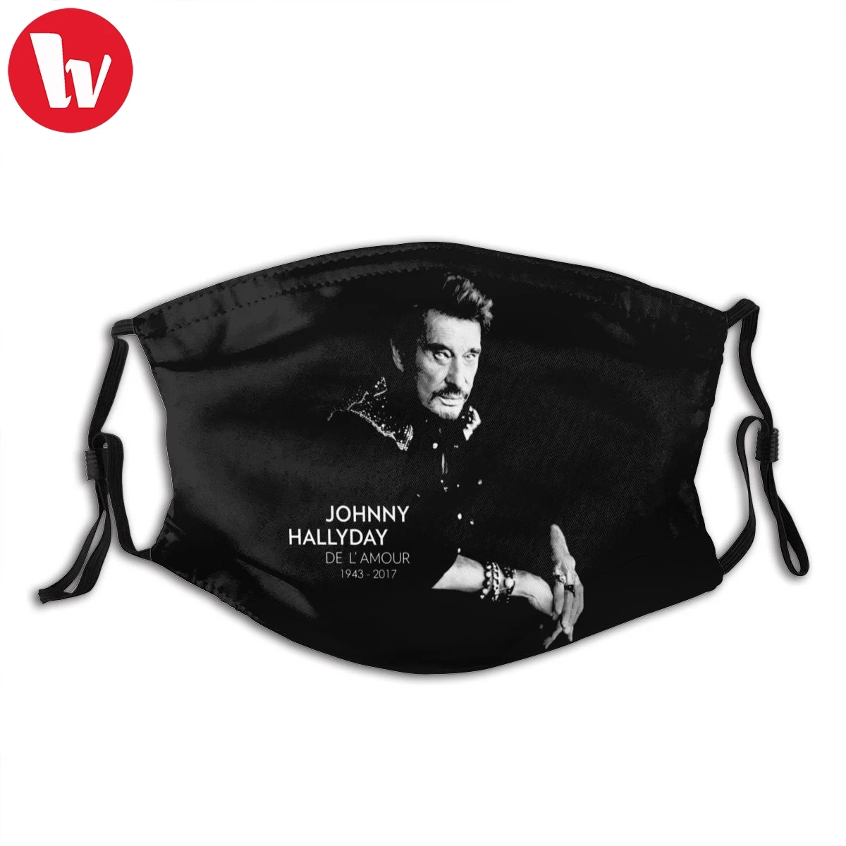 

Johnny Hallyday Mouth Face Mask Johnny Hallyday Facial Mask Cool Fashion with 2 Filters for Adult