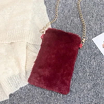 Маленькая женская сумка-мессенджер качественная бархатная женская сумка на плечо с цепочкой Мини Повседневная сумка с клапаном однотонная женская сумка через плечо - Цвет: Красный