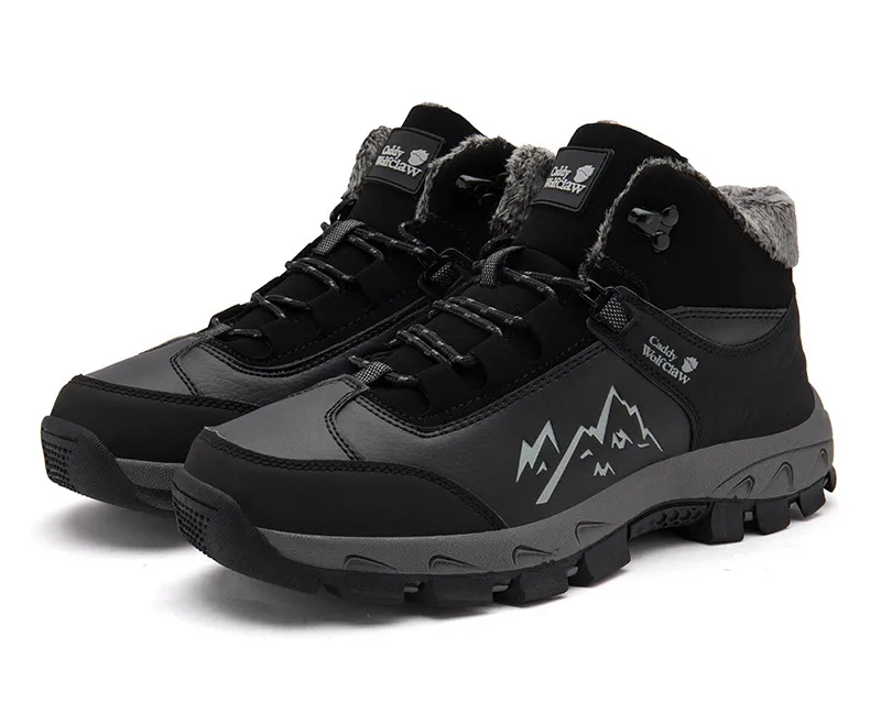 Waterproof Winter Men boots Warm With Fur Snow Boots Men Work safety shoes Rubber Ankle boots big size 39-45
