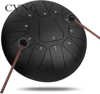 

CVNC Tongue Drum 12 Inch 11 Tune Steel Hand Pan Drum Tank Drums With Drumsticks Carrying Bag Percussion Instruments Handpan Gift