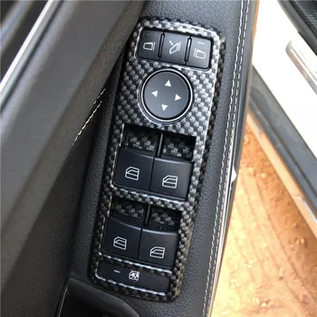 

Door Armrest Window Switch Button Panel Cover Trim Car Accessories Carbon Fiber Black For Mercedes GLK ML GL A B C E G Class