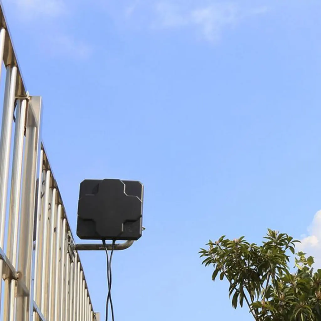 Dual N Male Broadband Antenna Booster Signal Amplifier for 4G LTE Mobile Black