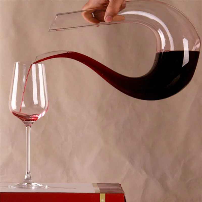 Kaufen 1500 kapazität ml U förmigen barware bar werkzeuge glas wein decanter belüfter flasche ausgießer ausgießer dispenser ecanters für whisky
