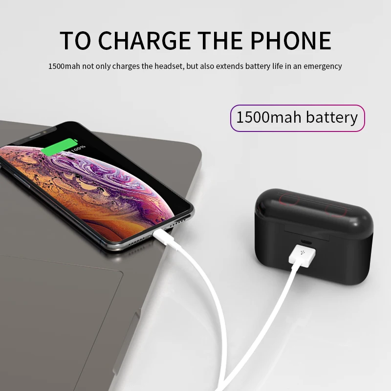 TWS Bluetooth Earphones in Ear Headphones Sports wireless Earbuds Headset Gaming Earphone With Mic Charging Box for Samsung