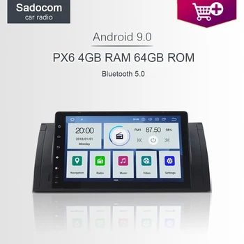 

PX6 DSP 9'' 1 din Android 10.0 6 Core 64GB ROM 4GB RAM GPS Car DVD Player autoradio car radio For BMW E39 X5 E53 M5 Range Rover