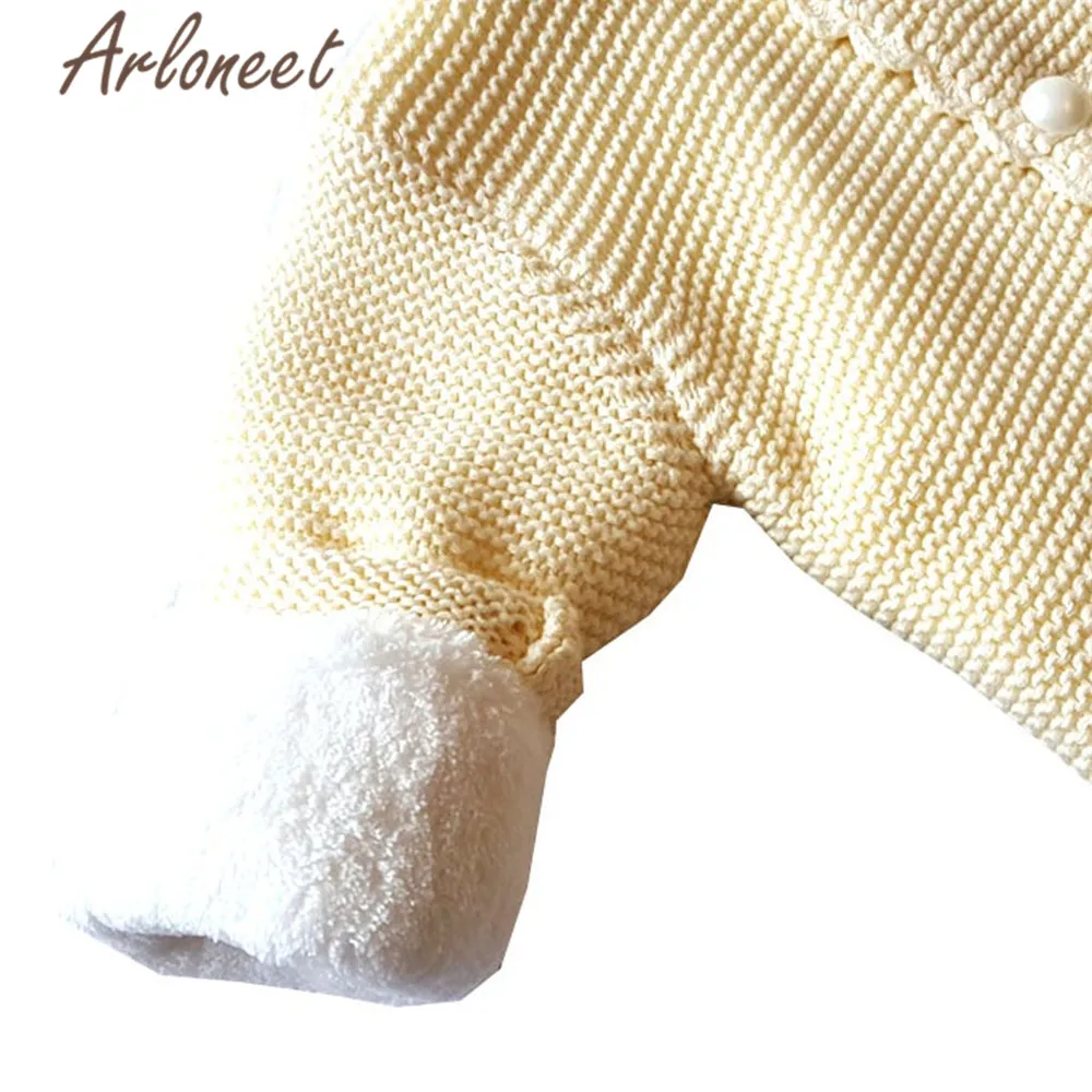 ARLONEET Thick Coats Baby Girls Warm Winter Coat Cotton Button Jacket Hooded Outerwear Children Baby Coat Girls Outerwear