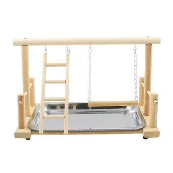 

Standing Training Frame Climbing Balance Exercise With Food Tray Household Portable Pet Supplies Wooden Perch Parrot Playstand