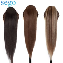 

SEGO 14"-20" 105g-120g Machine Made Remy Claw Clip in Ponytail Extension Straight Human Hair Extension For Women