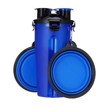 

2 in 1 pet portable safety plastic cat travel drinking water bottle collapsible dog feeding bowl cup pet supplies bowl