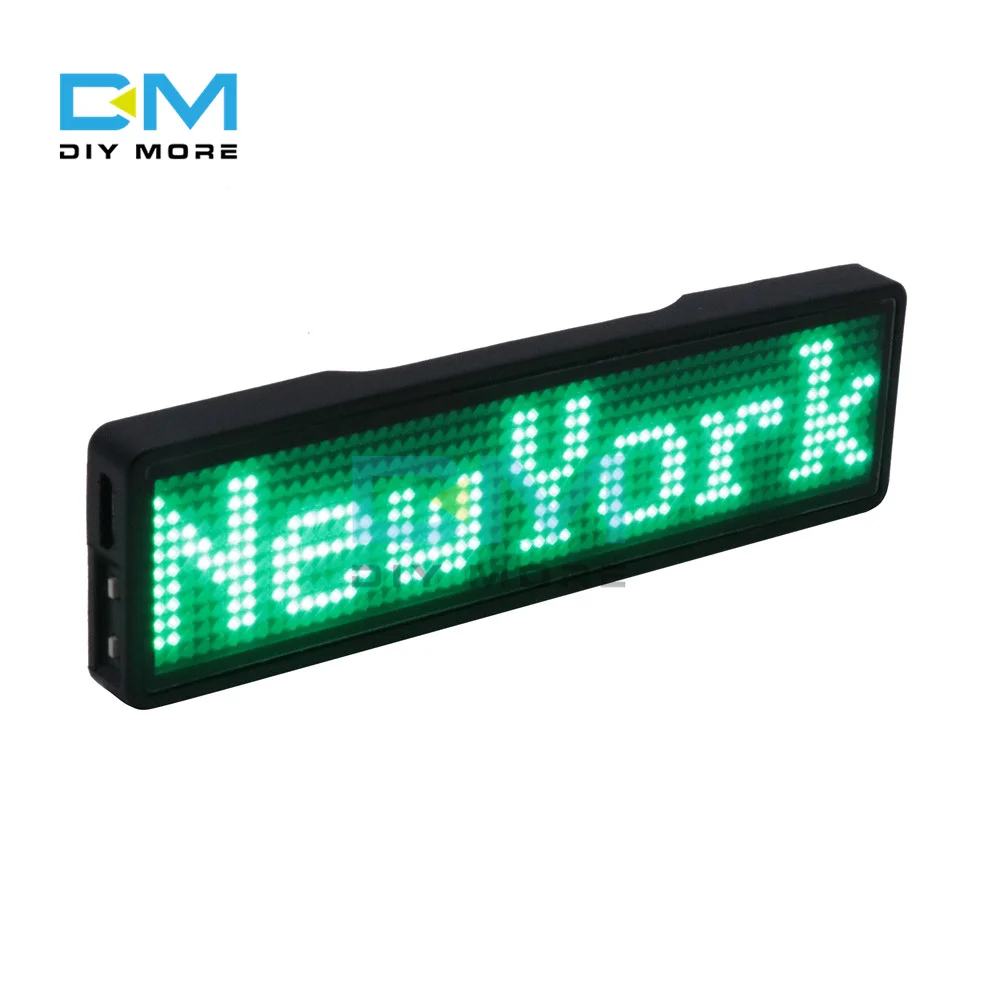 【Daily Deals】 Rechargeable Bluetooth Digital LED Badge DIY Programmable Scrolling Message Mini LED Name Tag 15 Display Languages Badge Module.