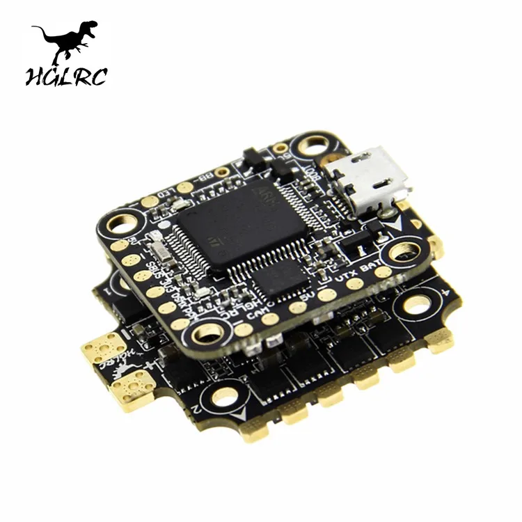HGLRC XJB F440 Стек/комбо Omnibus F4 Контроллер полета и 40A Blheli_32 3-4S ESC - Цвет: Черный